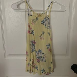 light yellow floral tank top, Hollister size M